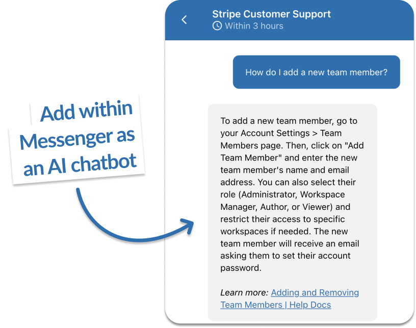 My AskAI added within Intercom for AI customer support